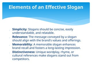 Slogan Reference chapter 7 LOGO and SLogan inmarketing pptx | PPTX