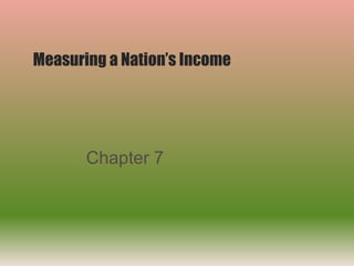 Measuring a Nation’s Income
Chapter 7
 