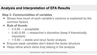 Chapter 7: Multivariate Technique - Factor Analysis | PPTX