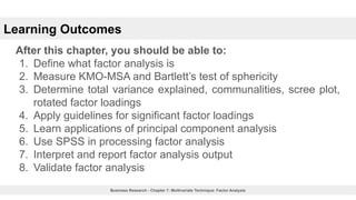 Chapter 7: Multivariate Technique - Factor Analysis | PPTX