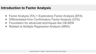 Chapter 7: Multivariate Technique - Factor Analysis | PPTX