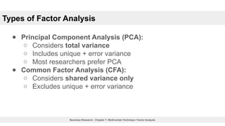 Chapter 7: Multivariate Technique - Factor Analysis | PPTX