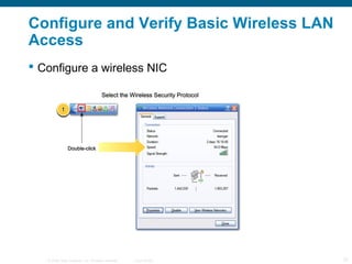 © 2006 Cisco Systems, Inc. All rights reserved. Cisco Public 12
Configure and Verify Basic Wireless LAN
Access
 Configure a wireless NIC
 