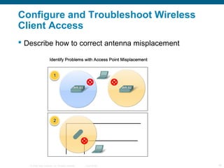© 2006 Cisco Systems, Inc. All rights reserved. Cisco Public 16
Configure and Troubleshoot Wireless
Client Access
 Describe how to correct antenna misplacement
 