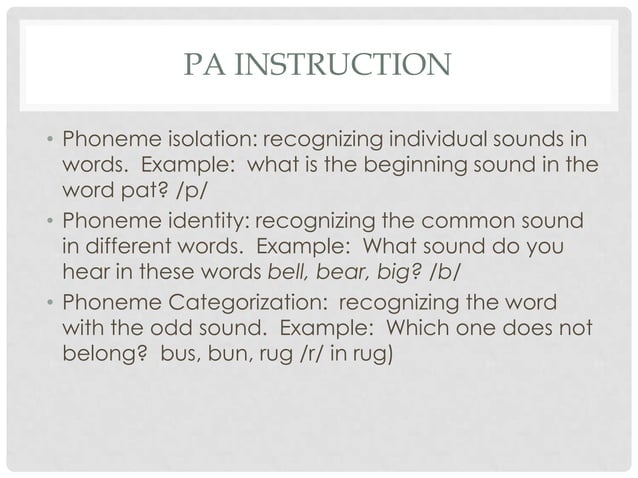 Phonemic Awareness Instruction | PPT