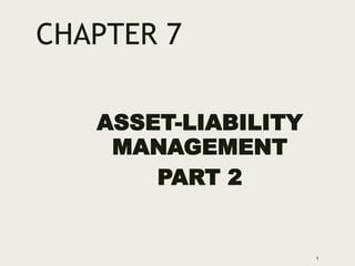 1
CHAPTER 7
ASSET-LIABILITY
MANAGEMENT
PART 2
 