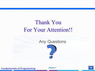 Thank You
For Your Attention!!
53
Chapter 7
 