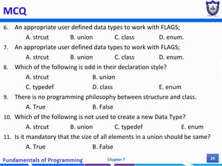 User Defined Datatypes in C++ (Union, enum, class) | PPTX | Programming ...