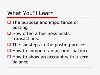 Chapter 7 posting journal entries to general ledger accounts | PPT