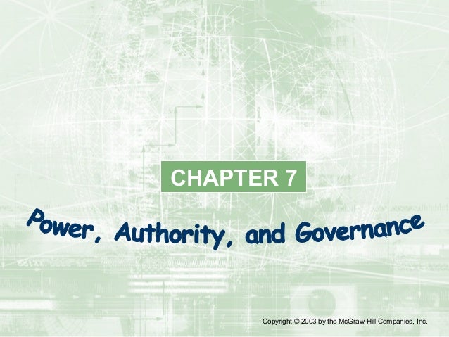 Chapter 7 Power Authority And Governance