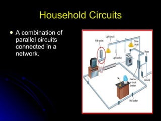 Household Circuits A combination of parallel circuits connected in a network. 
