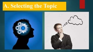 A. Selecting the Topic
 