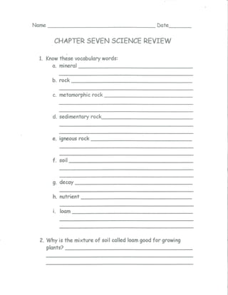 Chapter 7 Science Review