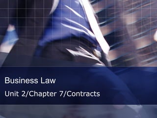 Business Law Unit 2/Chapter 7/Contracts 