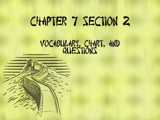 Chapter 7 Section 2 Vocabulary, Chart, and Questions 