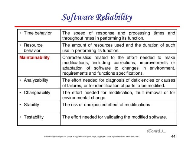 Chapter 7 software reliability