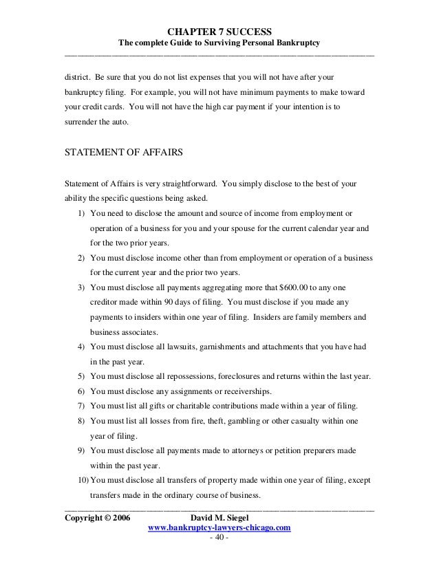 bankruptcy chapter 7 success by david m siegel