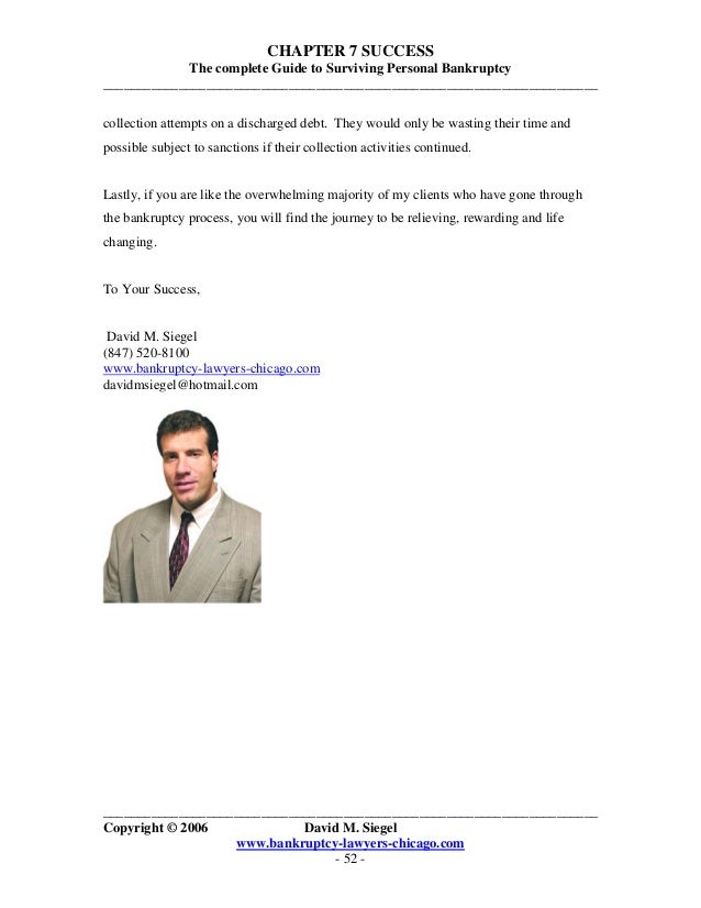 Bankruptcy Chapter 7 Success By David M Siegel