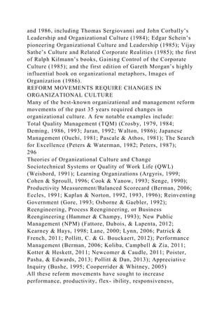 CHAPTER 7 Theories of Organizational Culture and Change Organi.docx