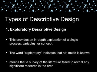 Development Descriptive Design Chapter 7-THE RESEARCH DESIGN | PPT