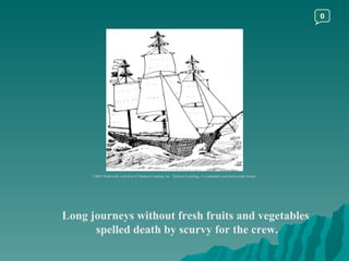 Long journeys without fresh fruits and vegetables  spelled death by scurvy for the crew. ©2003 Wadsworth, a division of Thomson Learning, Inc.  Thomson Learning ™  is a trademark used herein under license. 0 
