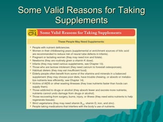 Some Valid Reasons for Taking Supplements 