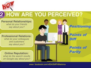 www. facebook.com/v65ASMPHMarkma
Positioning
Points of
Diff
Points of
Parity
 