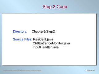 Step 2 Code Directory:   Chapter8/Step2 Source Files:  Resident.java Ch8EntranceMonitor.java InputHandler.java 