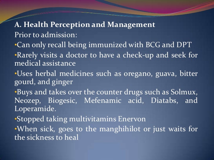 sample gordons functional health pattern intestinal obstruction pow gordon s health patterns