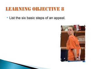    List the six basic steps of an appeal.
 