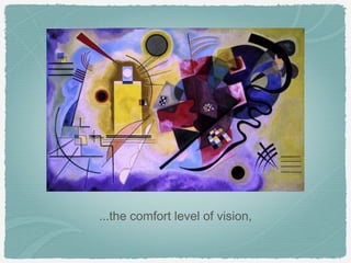 ...the comfort level of vision,
 