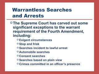 fourth amendment exceptions