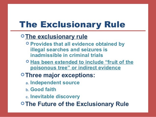 the exclusionary rule 341 the exclusionary rule: is it on its way out should it be christopher slobogin this symposium, comprising six articles in addition to this one, was triggered. the exclusionary rule 341 the exclusionary rule: is it on its way out should it be christopher slobogin this symposium, comprising six articles in addition to this one, was triggered.