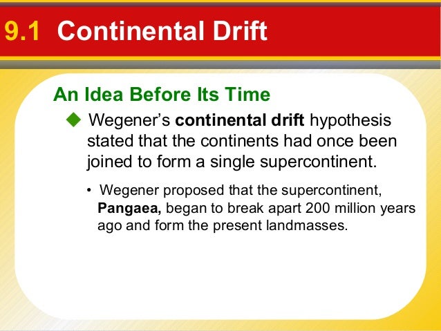 plate tectonics what hypothesis states that the continents were once joined to form a single supercontinent