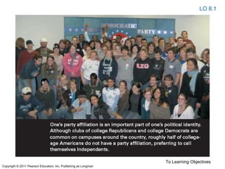 To Learning Objectives
LO 8.1
Copyright © 2011 Pearson Education, Inc. Publishing as Longman
 