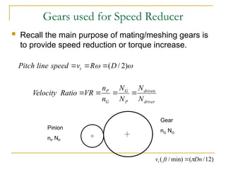 Speed Reduction Chapter 8 Gear and Gear trains and transmissions.ppt