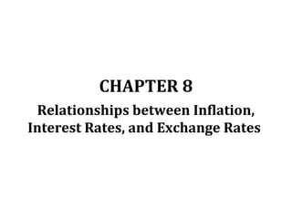 CHAPTER 8
Relationships between Inflation,
Interest Rates, and Exchange Rates
 