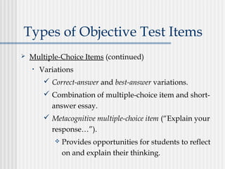 Objective Tests | PPT