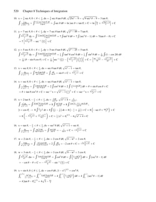 Sec Integration Methods Chapter 8: TECHNIQUES OF INTEGRATION | PDF