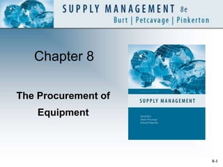 8-1
Chapter 8
The Procurement of
Equipment
 