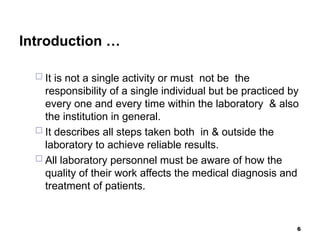 Medical laboratory intro to quality assurance | PPT
