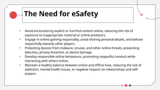 Prevent Risks Esafety Comprehensive Guide to ICT Safety, Security, and eSafety Practices | PPTX