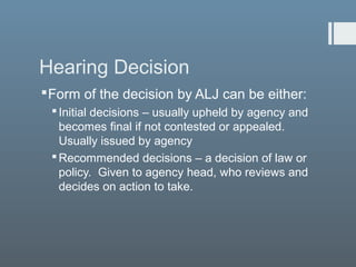 Chapter 8.administrative agency hearings | PPT