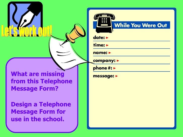 telephone message form