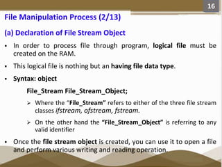 File Management and manipulation in C++ Programming | PPTX