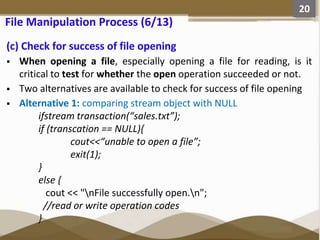File Management and manipulation in C++ Programming | PPTX