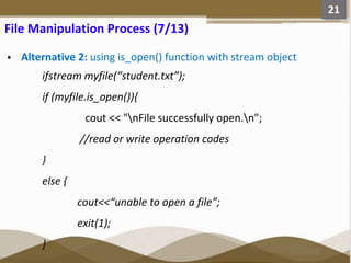 File Management and manipulation in C++ Programming | PPTX