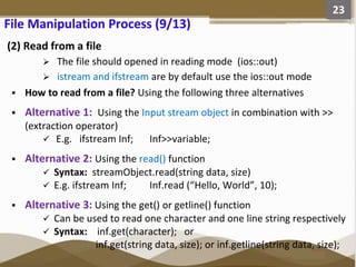 File Management and manipulation in C++ Programming | PPTX
