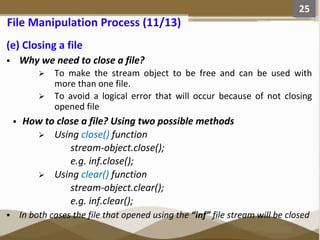File Management and manipulation in C++ Programming | PPTX