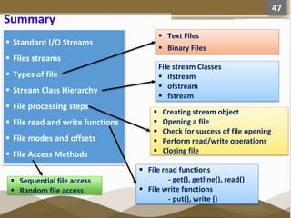 File Management and manipulation in C++ Programming | PPTX